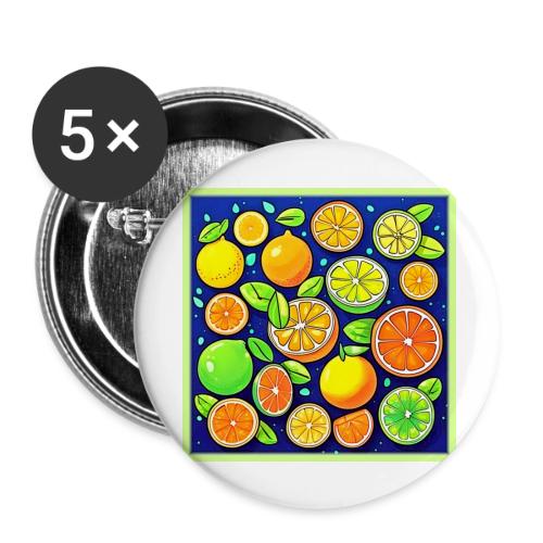 Fresh Citrus Slice Pattern - Buttons large 2.2'' (5-pack)