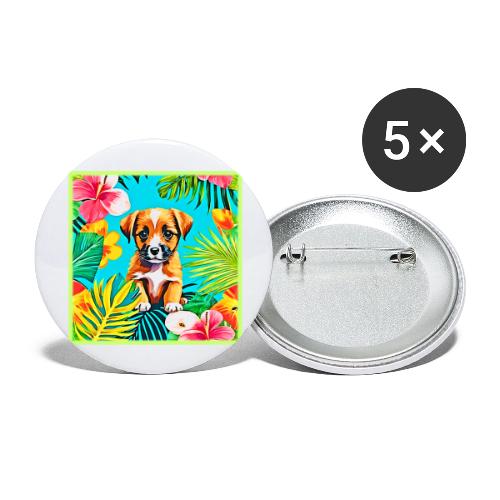 Jungle Dog Art - Buttons large 2.2'' (5-pack)