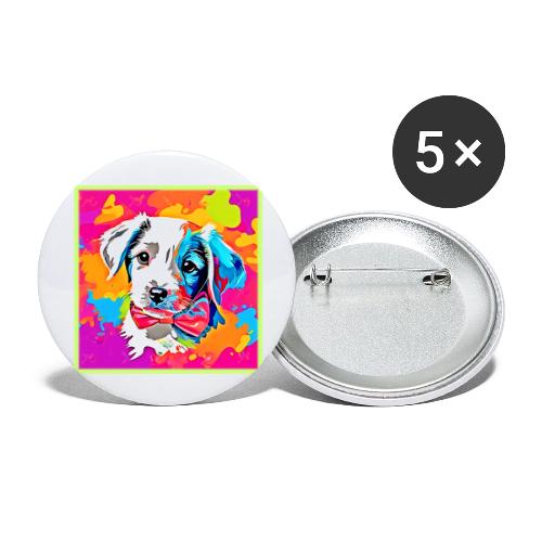 Pop Art Puppy - Buttons large 2.2'' (5-pack)