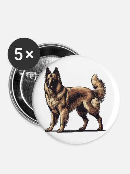 German Shepherd - Buttons large 2.2'' (5-pack) - white