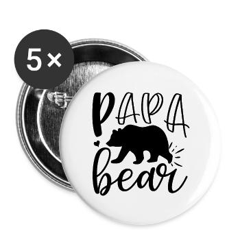 papa bear - Buttons large 2.2'' (5-pack) - white