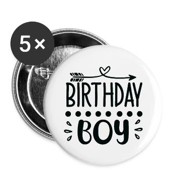 Birthday boy - Buttons large 2.2'' (5-pack) - white