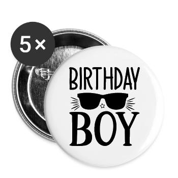 Birthday boy - Buttons large 2.2'' (5-pack) - white