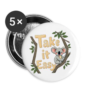 Take It Easy - Buttons large 2.2'' (5-pack) - white