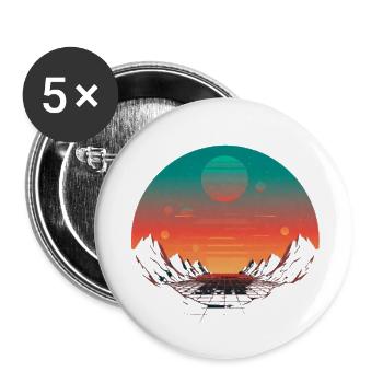 Retro-Futuristic Landscape - Buttons large 2.2'' (5-pack) - white