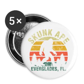 Retro Vintage Skunk Ape Florida Everglades Bigfoot - Buttons large 2.2'' (5-pack) - white