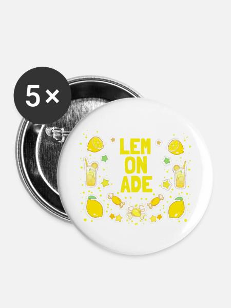 Lemonade - Buttons large 2.2'' (5-pack) - white