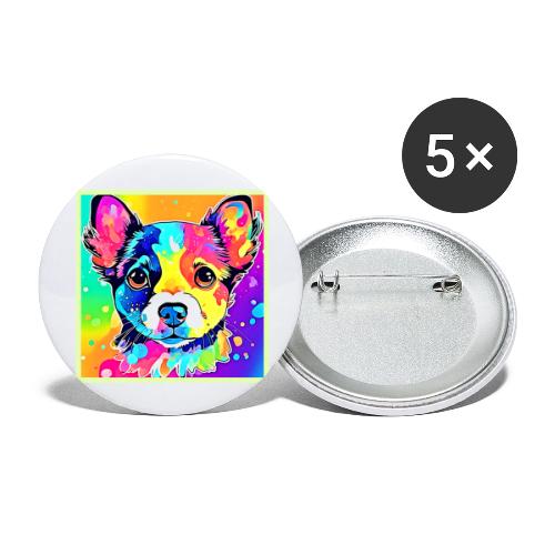 Vivid Puppy Vibes Art Design - Buttons large 2.2'' (5-pack)