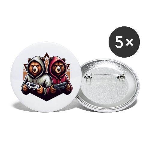 2 grizzlies gamer bears - Buttons large 2.2'' (5-pack)