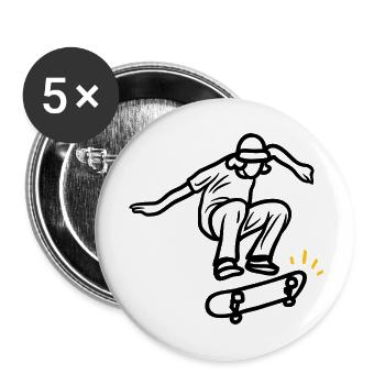 Funny Skateboarding T-Rex Dinosaur Lover Gift - Buttons large 2.2'' (5-pack) - white