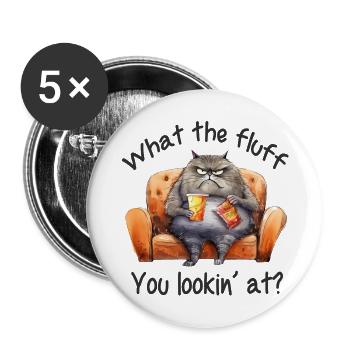 funny cat; cranky; sarcastic; cat lover; sassy - Buttons large 2.2'' (5-pack) - white
