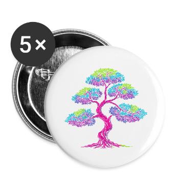 psychedelic bonsai art - Buttons large 2.2'' (5-pack) - white