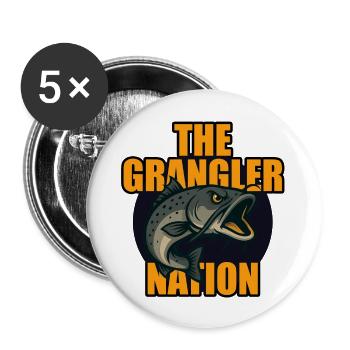 Grangler Nation (Catfish) - Buttons large 2.2'' (5-pack) - white