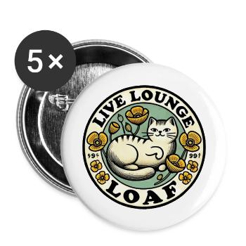 Live Laugh Loaf - Buttons large 2.2'' (5-pack) - white