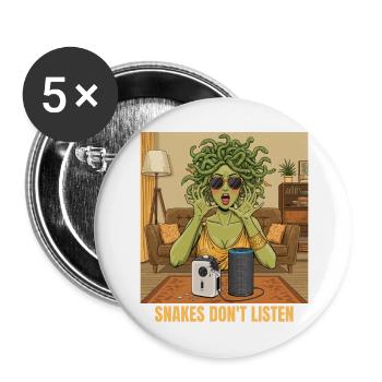 Medusa's Tech Troubles - Buttons large 2.2'' (5-pack) - white