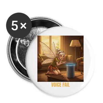 Fairy's Tech Troubles - Buttons large 2.2'' (5-pack) - white