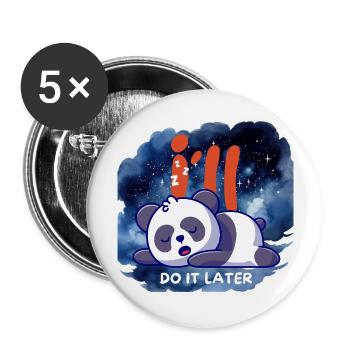 "Lazy Mode On" T-Shirt – Chill Vibes Only - Buttons large 2.2'' (5-pack) - white