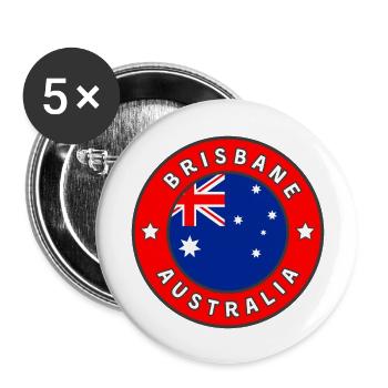 Brisbane, Australia - Buttons large 2.2'' (5-pack) - white