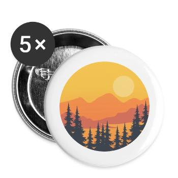 Golden Pines - Minimal Forest Sunset Scene - Buttons large 2.2'' (5-pack) - white