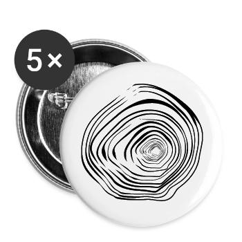 Tree Ring Growth – Minimal Nature Symbol - Buttons large 2.2'' (5-pack) - white