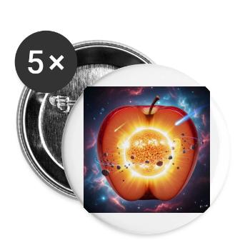 Cosmic Core Apple - Buttons large 2.2'' (5-pack) - white