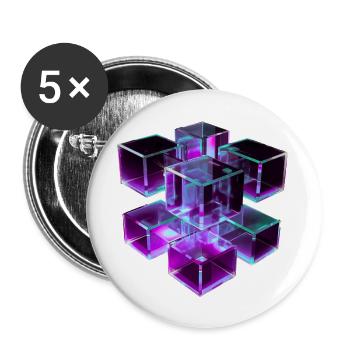 Depth Grid – Cubes in Motion - Buttons large 2.2'' (5-pack) - white