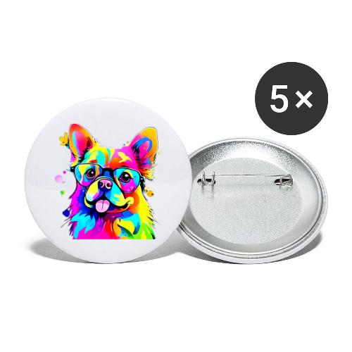Vibrant Pup: Abstract Dog Art - Buttons large 2.2'' (5-pack)
