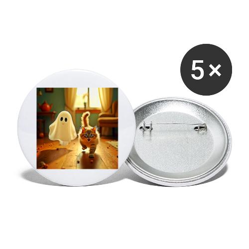 Funny Kitten Spooky Friend - Buttons large 2.2'' (5-pack)