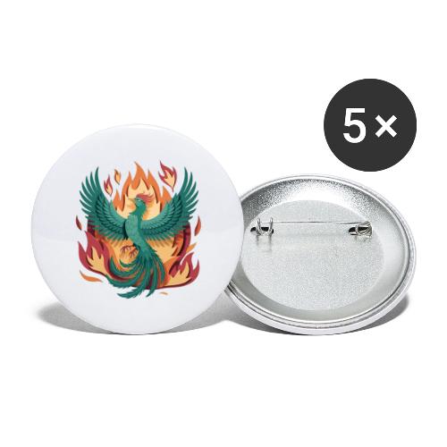 Phoenix Rising Mythical Fire Bird Fantasy Design - Buttons large 2.2'' (5-pack)