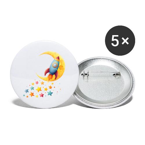 Rocket Trail of Stars - Buttons large 2.2'' (5-pack)
