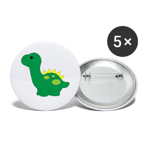 Friendly Green Dino - Infant Wear and Coffee Cup - Buttons large 2.2'' (5-pack)