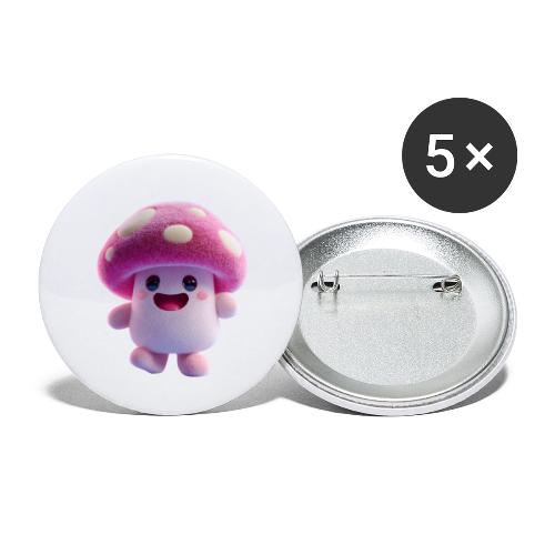 Mushroom: Purple Forest Friend - Buttons large 2.2'' (5-pack)