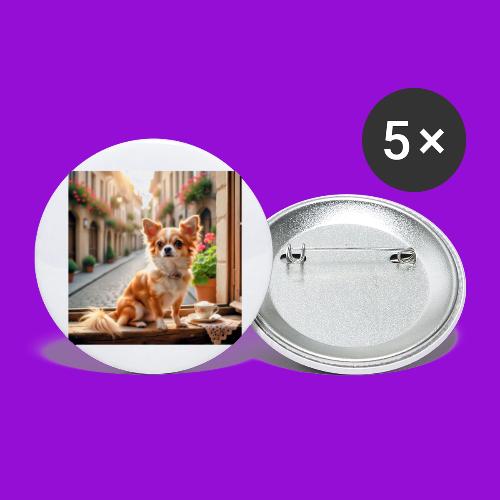 Morning coffee Chihuahua - Buttons large 2.2'' (5-pack)