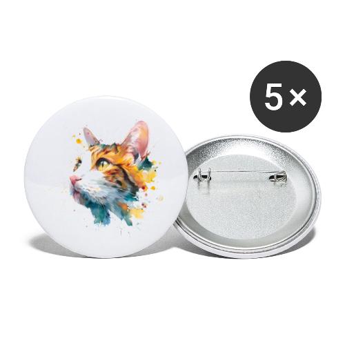 Cat: Feline Ink Burst - Buttons large 2.2'' (5-pack)