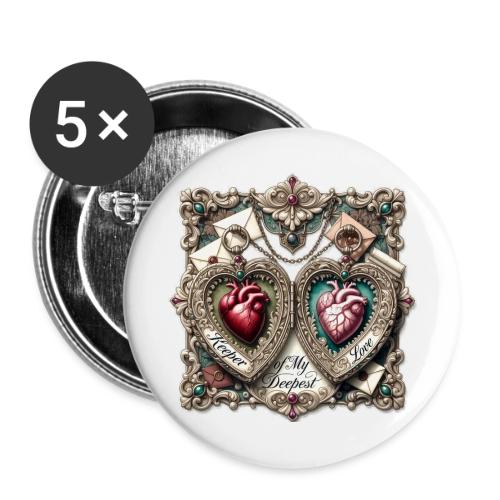 Keeper of My Deepest Love Victorian Locket T-Shirt - Buttons large 2.2'' (5-pack)