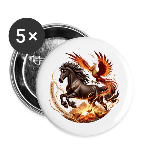 Year of the Horse Phoenix T Shirt, Lunar NY Gift - Buttons large 2.2'' (5-pack)