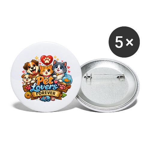 Pet Lover Forever Cute Cats & Dogs - Buttons large 2.2'' (5-pack)