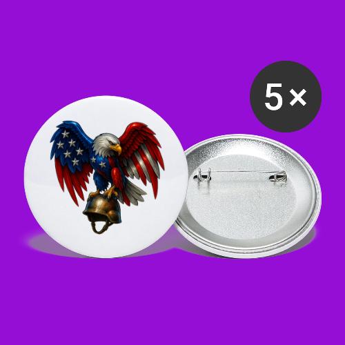 American Flag Bald Eagle - Helmet - Buttons large 2.2'' (5-pack)