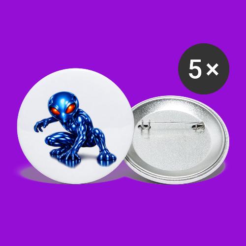Blue Alien Crouch - Buttons large 2.2'' (5-pack)