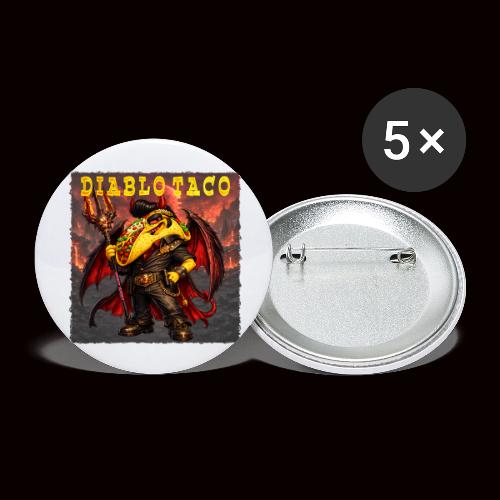 The Diablo Taco Spicy Demon Character - Buttons large 2.2'' (5-pack)