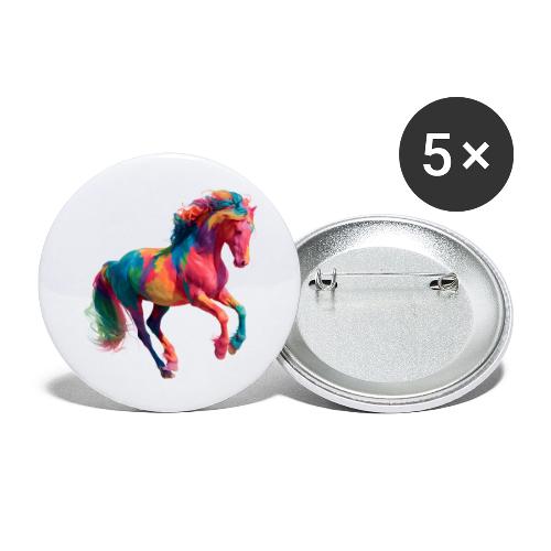 Colorful Paint Splatter Horse Art - Buttons large 2.2'' (5-pack)
