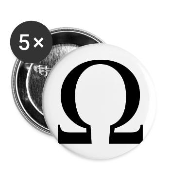 Omega #2 Symbol - Buttons large 2.2'' (5-pack) - white