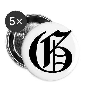 Olde English G - Buttons large 2.2'' (5-pack) - white