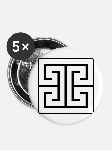 Greek decoration 3 - Buttons large 2.2'' (5-pack) - white