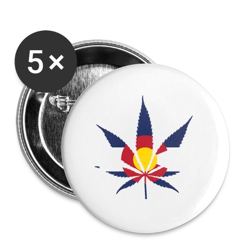 Colorado Pot Leaf Flag - Buttons large 2.2'' (5-pack)