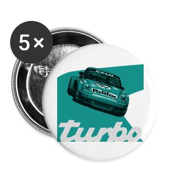 turbo car - Buttons large 2.2'' (5-pack) - white