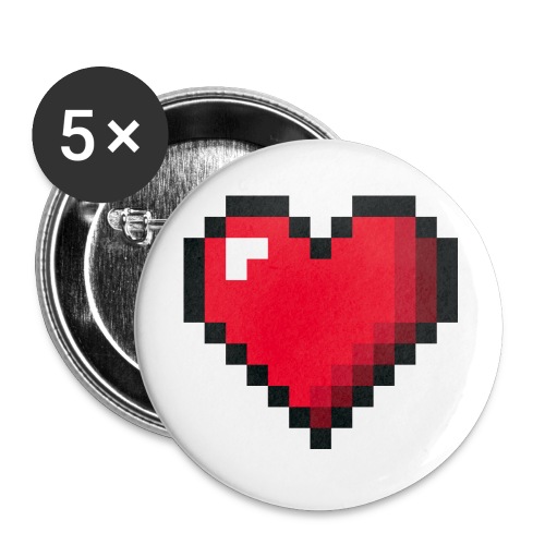 Pixel 8 bit Happy Valentine s Day Heart for Gamers - Buttons large 2.2'' (5-pack)