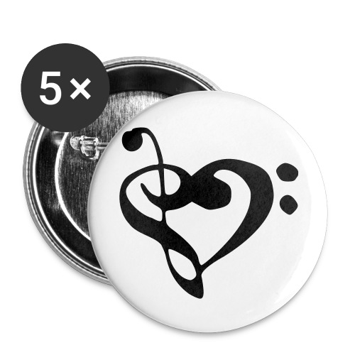 musical note with heart - Buttons large 2.2'' (5-pack)