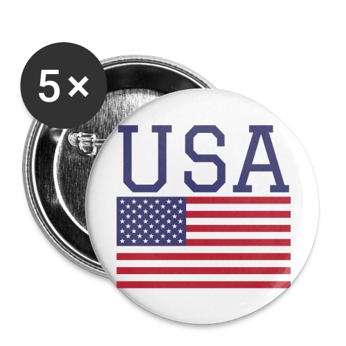 USA American Flag - Fourth of July Everyday - Buttons large 2.2'' (5-pack)