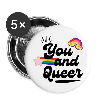 Gizelle Paris You & Queer - Buttons large 2.2'' (5-pack) - white